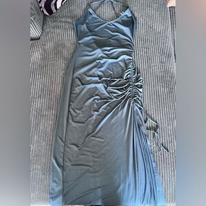 ✨Target Wild Fable Sage Asymmetrical Ruched Cocktail Dress